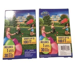 AquaSplash Water Balloon Launcher Kit 30Balloons Shoots 100 Feet Outdoor Toy 2pk